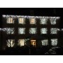 Rideau 12 Descentes Lumière Fixe Jaune Pur 1,5Mx2M Cable Noir 228 LEDS