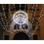 Rideau 12 Descentes Lumière Pétillant Blanc Pur 5Mx2M Cable Blanc 636 LEDS