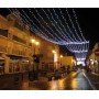 Rideau 12 Descentes Lumière Fixe Bleu 2Mx7M Cable Blanc Non Prolongeable 888 LEDS