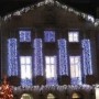 Rideau 8 Descentes Lumière Filante Bleu 1Mx8M Cable PVC Non Prolongeable 720 LEDS