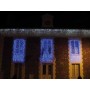 Rideau 10 Descentes Lumière Filante Bleu 2Mx1,5M Cable PVC Non Prolongeable 600 LEDS