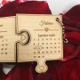 Lot de 2 porte-clefs puzzle personnalisés avec prénoms/date