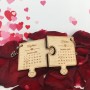 Lot de 2 porte-clefs puzzle personnalisés avec prénoms/date