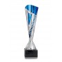Coupe Harmony Losange Argentée et Bleue 34 Cm