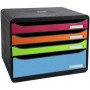 EXACOMPTA Module De Classement A4+ BIG-BOX PLUS, Noir Tiroirs 3+1