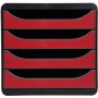 EXACOMPTA Module De Classement A4+ BIG-BOX, 4 Tiroirs, Rouge Carmin