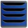 EXACOMPTA Module De Classement A4+ BIG-BOX, 4 Tiroirs, Bleu Royal