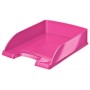 LEITZ Corbeille A Courrier Plus WOW, A4, Polystyrène, Rose