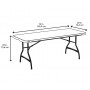 TABLE PLIANTE Rectangulaire Anthracite Polypro 183 x 76 cm 8 Pers  ! COQSOLDÉES !